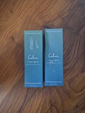CALM MIST AROMATHERAPY LINEN SPRAYS WILD EUCALYPTUS MINT-LOT OF 2--NEW! s15!